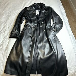 Brand New Pleather trench coat